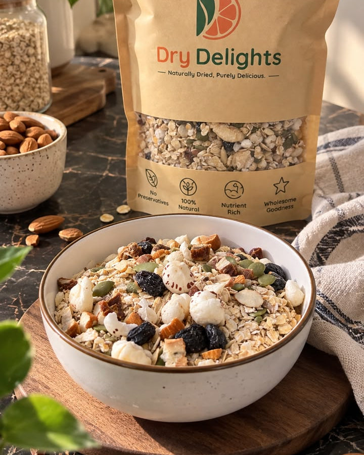 Storage Delight Oats with Nuts, Seeds & Dehydrated Fruits | Dry Delights
